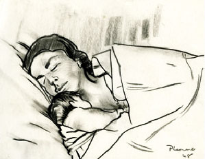Mother and Child Asleep Image